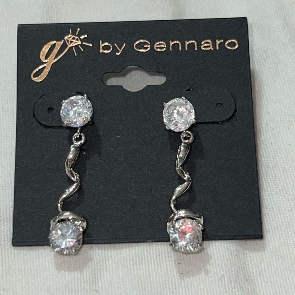 G by Gennaro CZ Squiggly Earrings